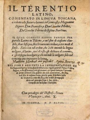 Il Terentio Latino