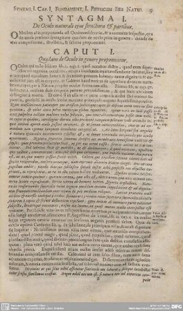 Caput I. Quaedam de Oculo in genere proponuntur.