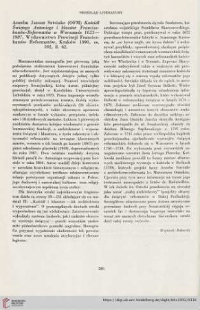 53: [Rezension von: Anzelm Janusz Szteinke, Kościół Świętego Antoniego i klasztor Franciszkanów-Reformatów w Warszawie 1623-1987]