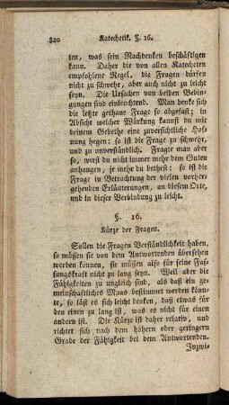 §. 16. Kürze der Fragen.