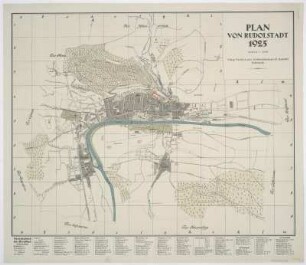 Plan von Rudolstadt, 1:10 000, Offsetdruck, 1925