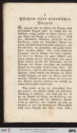 Pflichten eines akademischen Buergers