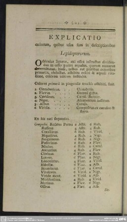 Explicatio colorum, quibus usus sum in descriptionibus