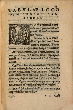 Tabulae locorum dialecticorum Georgii Cassandri : nunc primum aeditae