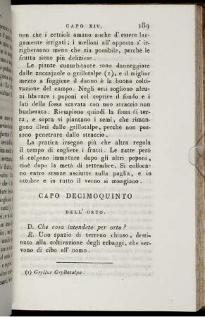Capo Decimoquinto. Dell' Orto.