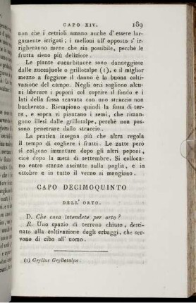 Capo Decimoquinto. Dell' Orto.