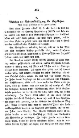 Weinbau als Nebenbeschäftigung für Schullehrer : (Aus einem Schreiben an den Herausgeber)