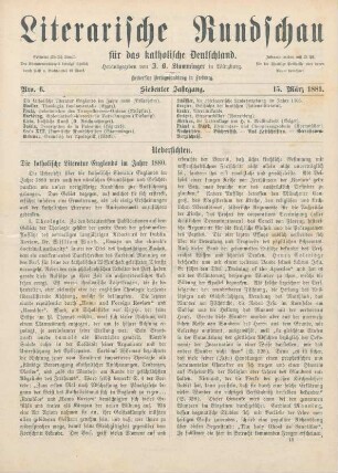 161-166 Die katholische Literatur Englands im Jahre 1880