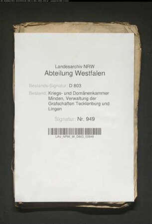 Register von den ungewissen Gefällen (der Kirchspiele Ibbenbüren, Recke, Mettingen und Brochterbeck) in der Obergrafschaft Lingen pro 1798-1799