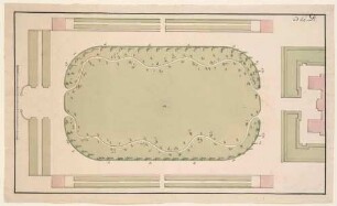 Entwurf für den Platz vor dem Palais im Großen Garten, Grundriss, dazugehöriges Schaubild C 4295