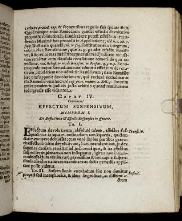 Caput IV. Continens Effectum Suspensivum.