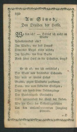 An Sined, Den Druiden der Harfe.