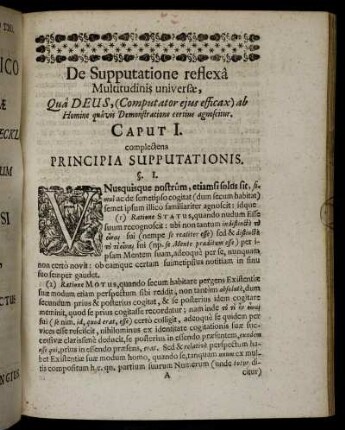 Caput I. complectens Principia Supputationis