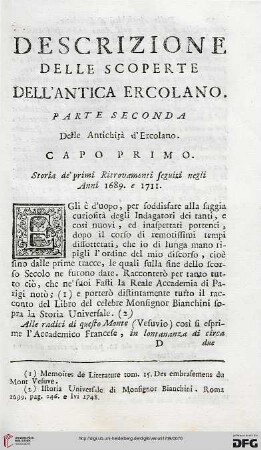 Parte seconda: Delle antichità d'Ercolano