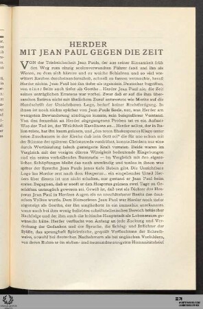 Herder mit Jean Paul gegen die Zeit