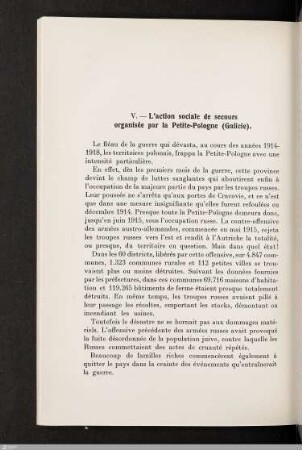 V. L'action sociale de secours organisée par la Petite-Pologne (Galicie)