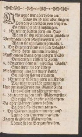 Was wend wir aber heben an/ Was wend wir aber singen/