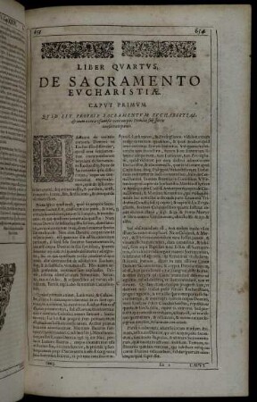 Liber Quartus. De Sacramento Eucharistiæ.