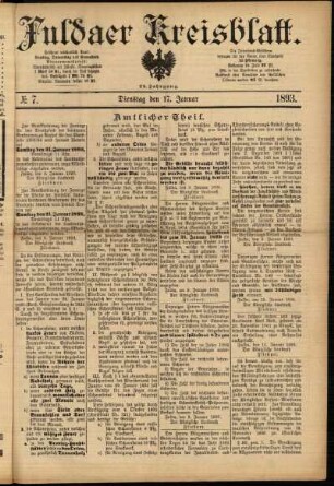 Ausgabe vom Dienstag, den 17. Januar 1893.