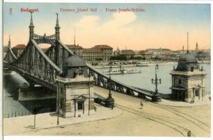 Budapest. Franz-Josephs-Brücke (1894-1896) : Budapest. Franz-Josephs-Brücke (1894-1896; János Feketeházy) über die Donau