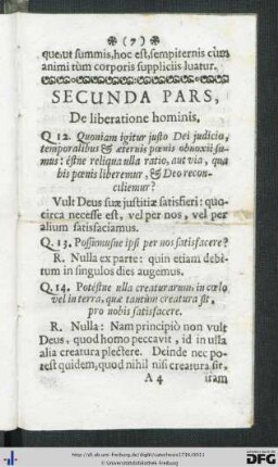 Secunda Pars, De liberatione hominis.