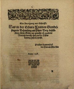 Offenbahrung Jesu Christi : Das ist: Ein Beweiß durch den Titul uber das Creutz Jesu Christi