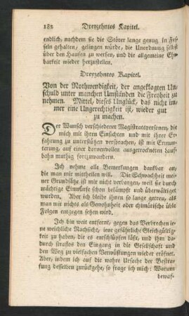 Dreyzehntes Kapitel. Von der Nothwendigkeit, der angeklagten Unschuld unter manchen Umständen die Freyheit zu nehmen ...
