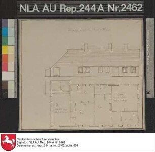 Werdum, Schulhaus: Ansicht, Grundriss