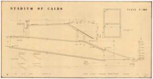 Sportfield Kairo Main Stadium: 2 Schnitte Section A-B, Gross-Section a-a, 1:100