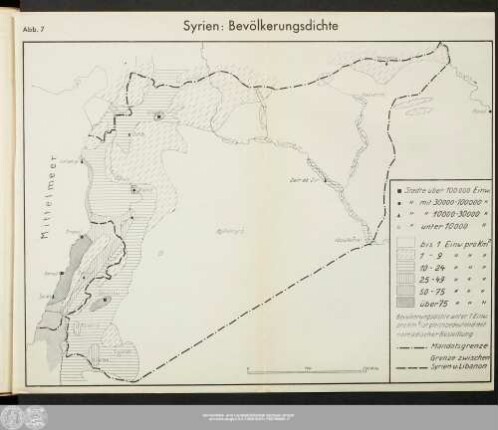 Syrien: Bevölkerungsdichte