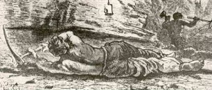 Bergmann beim Schrämen mit der Hacke um 1850