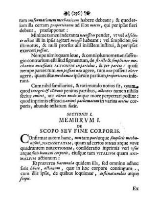 Membrvm I. De Scopo Sev Fine Corporis.