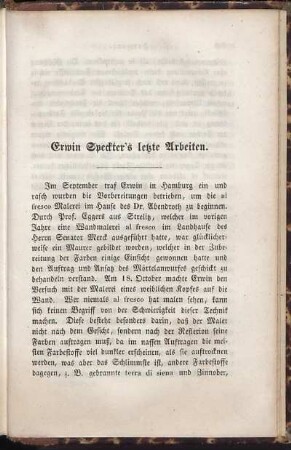 Erwin Speckter's letzte Arbeiten.
