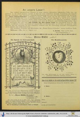 An unsere Leser!