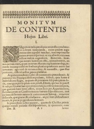 Monitum De Contentis Huius Libri.