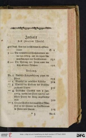 Inhalt des zweeten Theils
