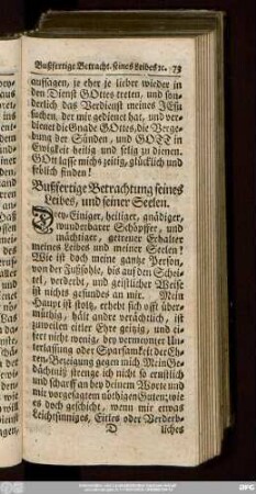 Bußfertige Betrachtung seines Leibes, und seiner Seelen.