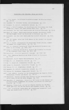 Verzeichnis der Urkunden, Akten und Briefe