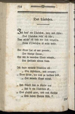 Das Täubchen.