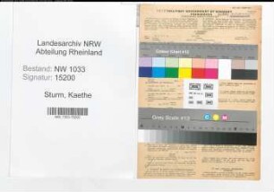 Entnazifizierung Kaethe Sturm , geb. 09.07.1902 (Putzfrau)