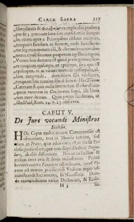 Caput V. De Jure vocandi Ministros Ecclesiæ.