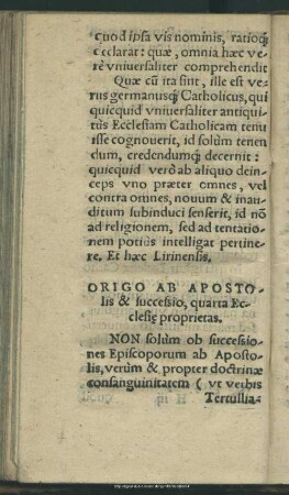 Origo Ab Apostolis & successio, quarta Ecclesiae proprietas