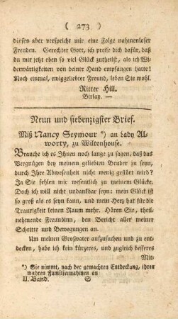Neun und siebenzigster Brief