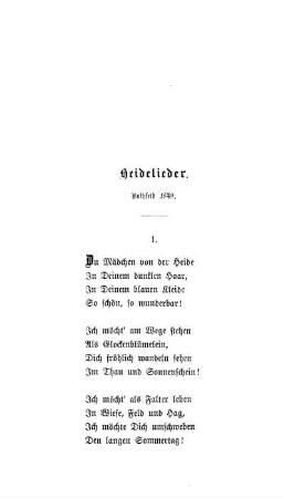 Heidelieder - Bothfeld 1849
