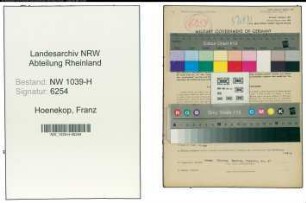 Entnazifizierung Franz Hoenekop , geb. 09.12.1859 (Postbeamter)