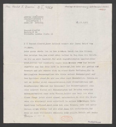 Brief an Ferruccio Busoni : 19.04.1927