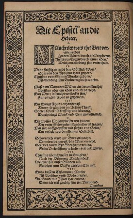 Die Epistel an die Hebreer.