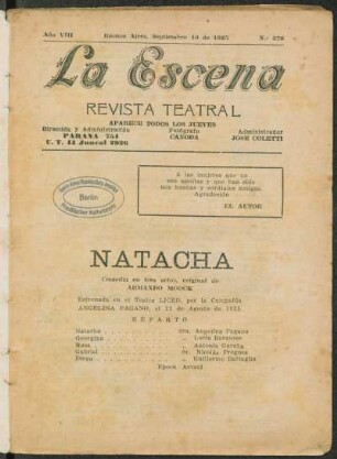 Natacha : comedia en tres actos