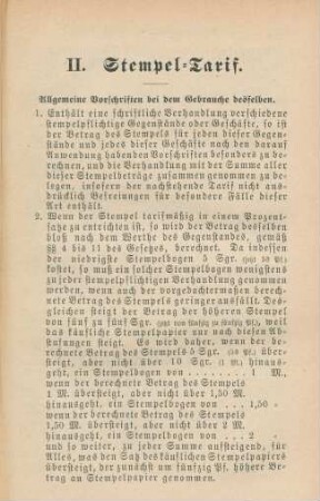 II. Stempel-Tarif.