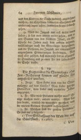 III. Bey der Chronologie